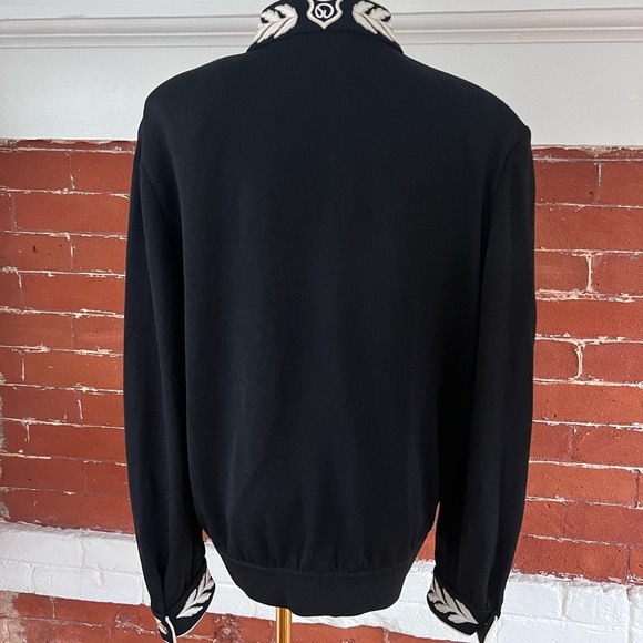 St John Santana Knit Embroidered Jacket Zip Front in Black Signature Hardware - Picture 16 of 17